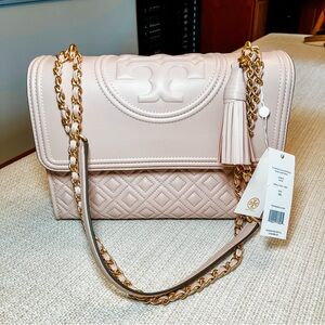Tory Burch Fleming Convertible Shoulder Bag Shell Pink